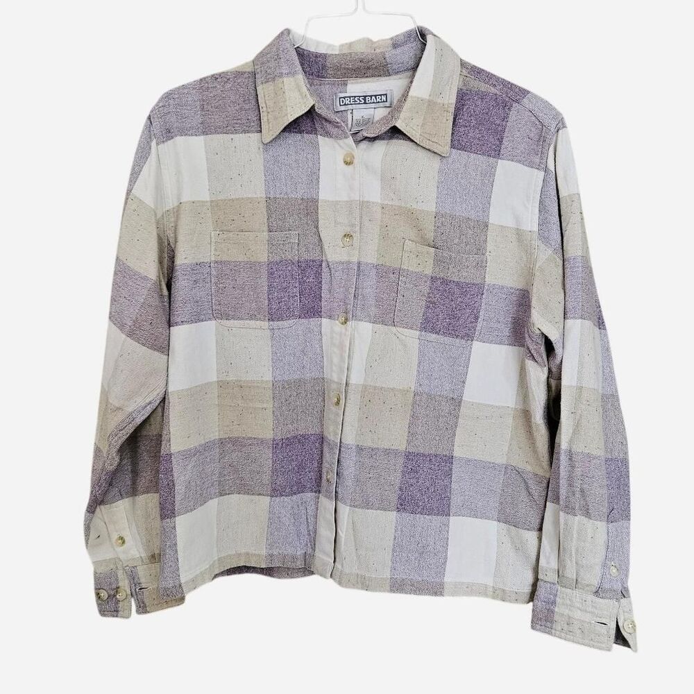 90s y2k granola cottagecore purple pastel plaid shirt